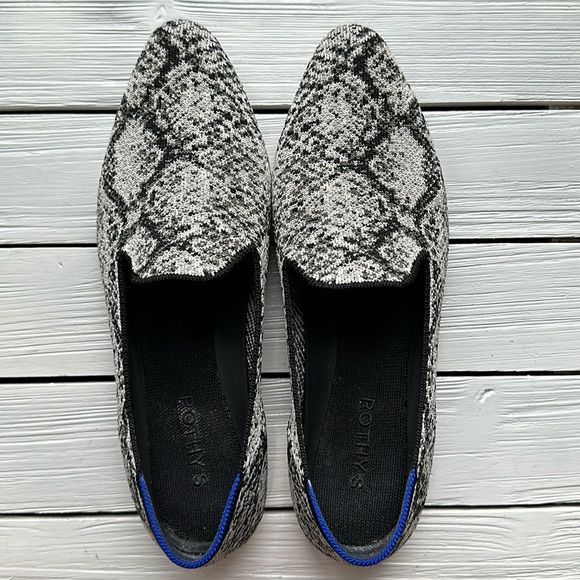 Rothy’s Almond Toe Loafer Python Black White Grey size 9 - Picture 5 of 7